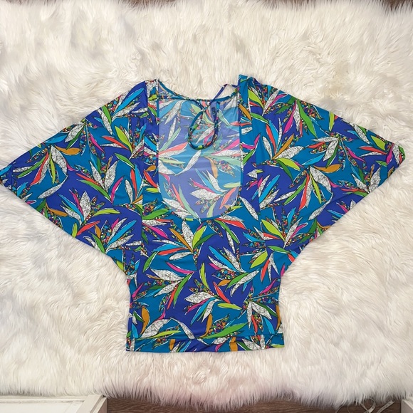 NWOT Trina Turk Multicolored Floral Print Swim Cover-Up Tunic Dress - Picture 7 of 11